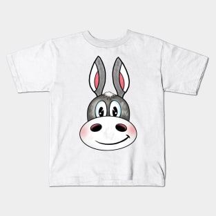 Cute donkey, little pony face smiling, smile, baby, cute animal, hand drawn kids birthday gifts Kids T-Shirt